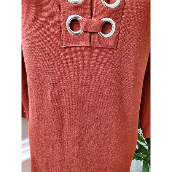 Inner Circle Women's Rayon Round Neck Long Sleeve Knee Length Dress Size X-Large - Picture 3 of 12